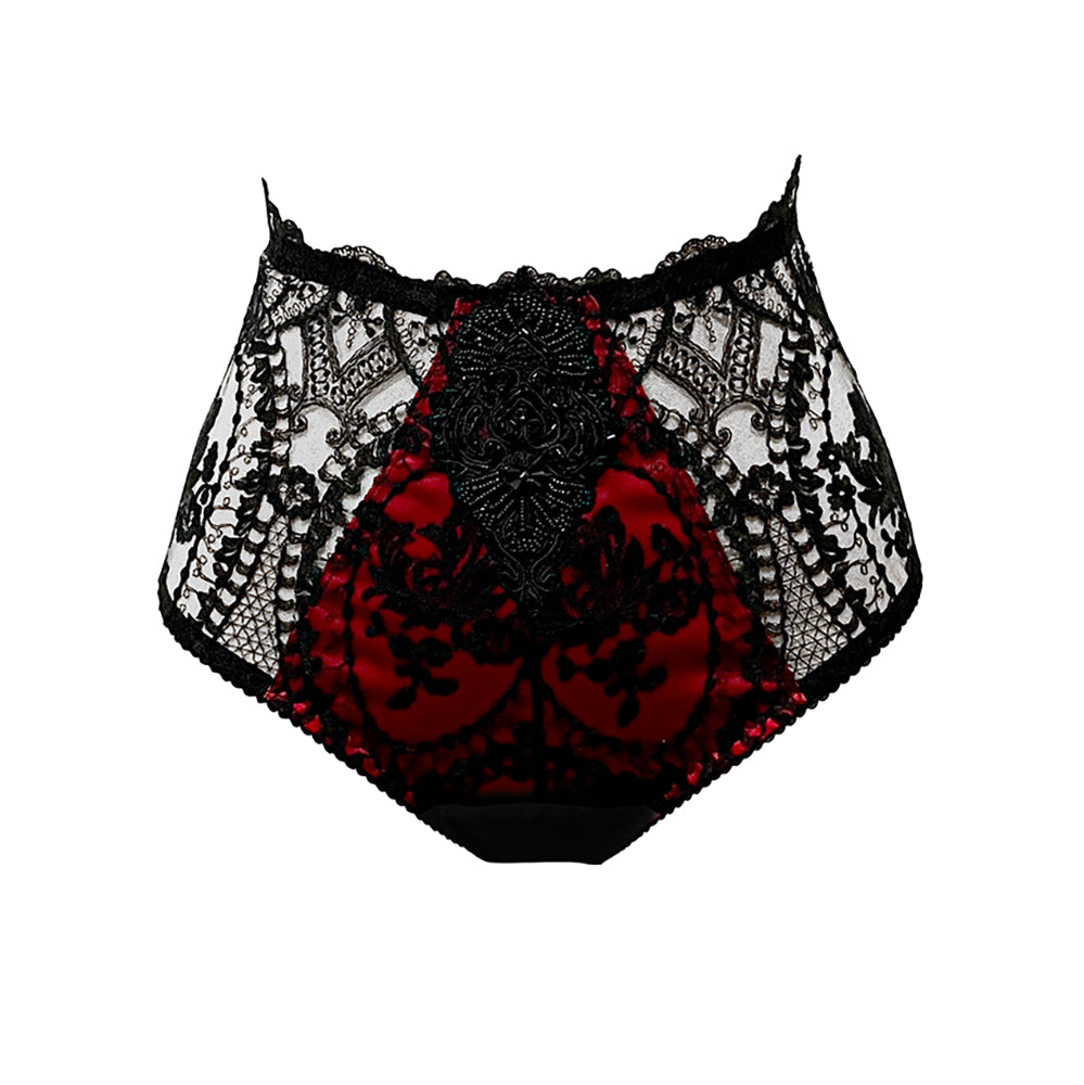 Panty Red Goth, Dark Lingerie, Black Culotte, Red Panty, Gothic